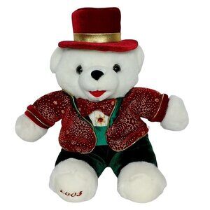 Dan Dee Snowflake Teddy Bear Coat Top Hat Plush 11.5"